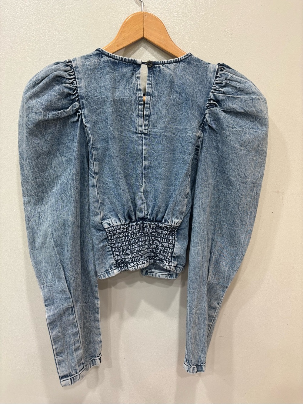 Pilcro Anthropologie Embellished LongSleeve Denim Top Women’s Size XS - Picture 12 of 15